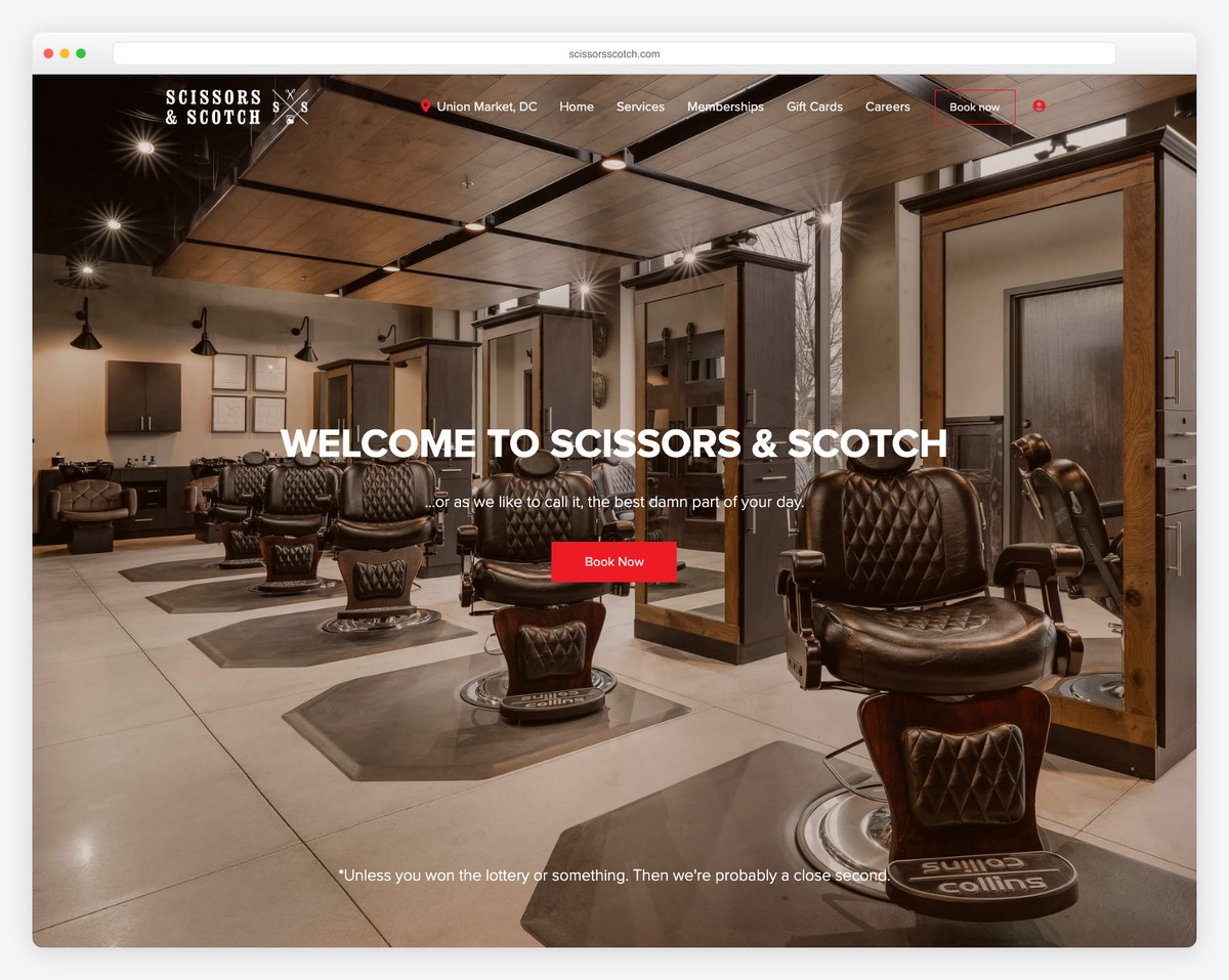 Scissors & Scotch — Barbershop Website